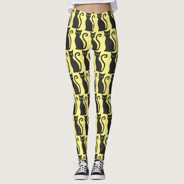 BLACK CAT YOGA PANTS (Front)