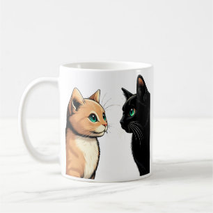 Black Cat Zoning Out - Funny Kitten Meme Coffee Mug