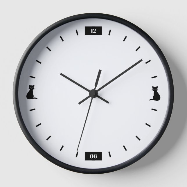 Black Cats Analogue Wall Clock (Front)