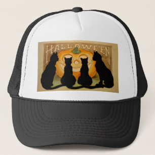 Black Cats and a Jack O'Lantern Trucker Hat