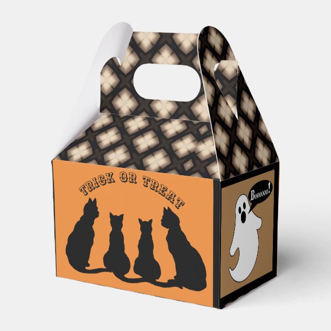 Black Cats And Ghosts With A Gothic Touch Favor Box (Front Side)
