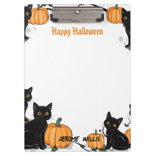 Black cats and Pumpkin Happy Halloween Clipboard