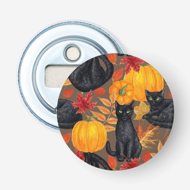 Black cats and pumpkins 2 bottle opener (Front)