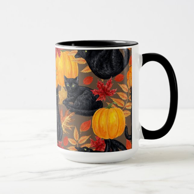 Black cats and pumpkins 2 mug (Right)