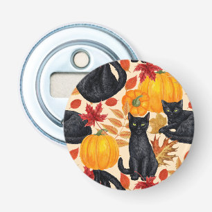 Black cats and pumpkins bottle opener