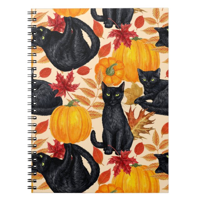 Black cats and pumpkins  notebook (Front)