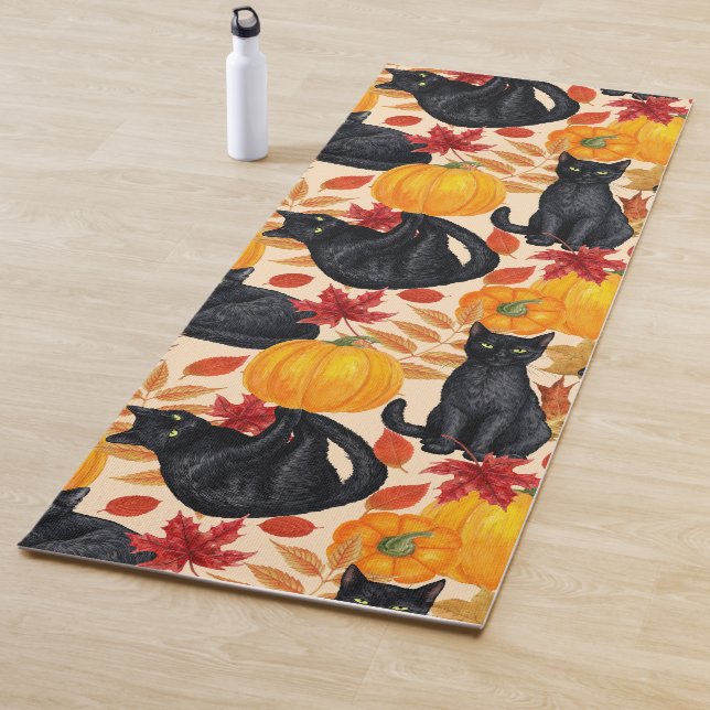 Black cats and pumpkins  yoga mat (In Situ)
