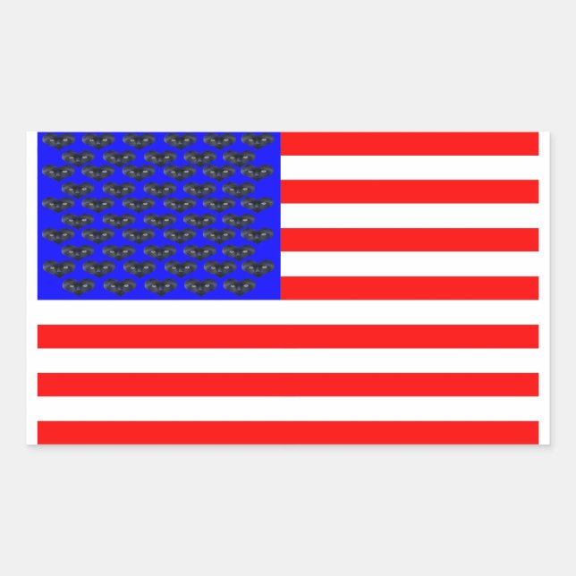 Black Cats And Stripes Flag Sticker (Front)