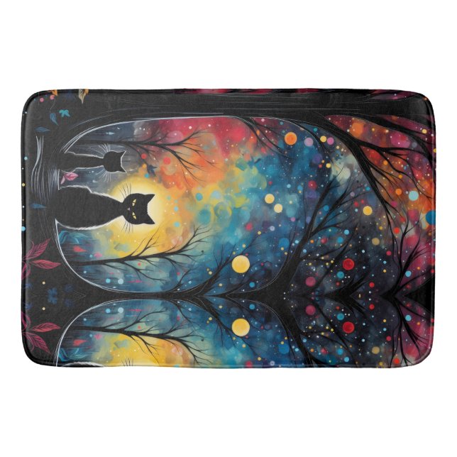 Black cats bath mat (Front)