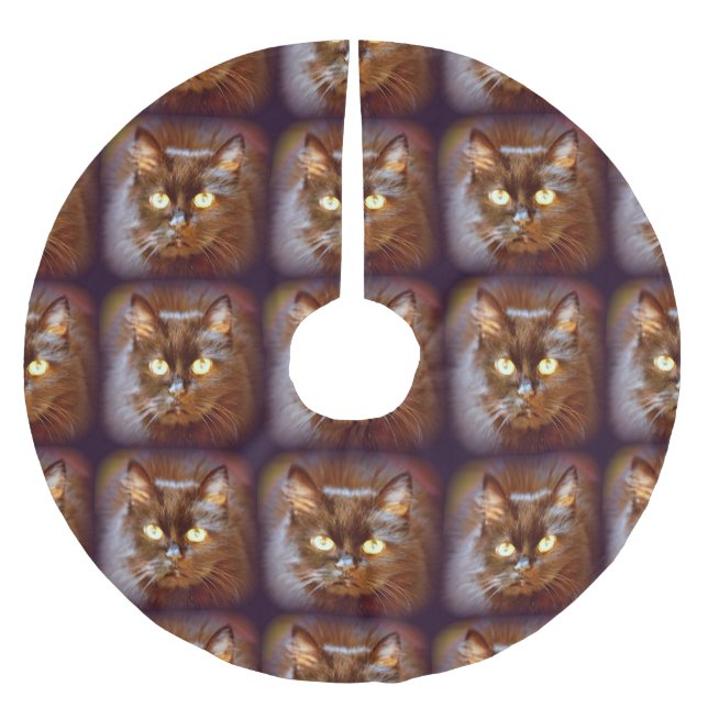 black cats brushed polyester tree skirt (Front)