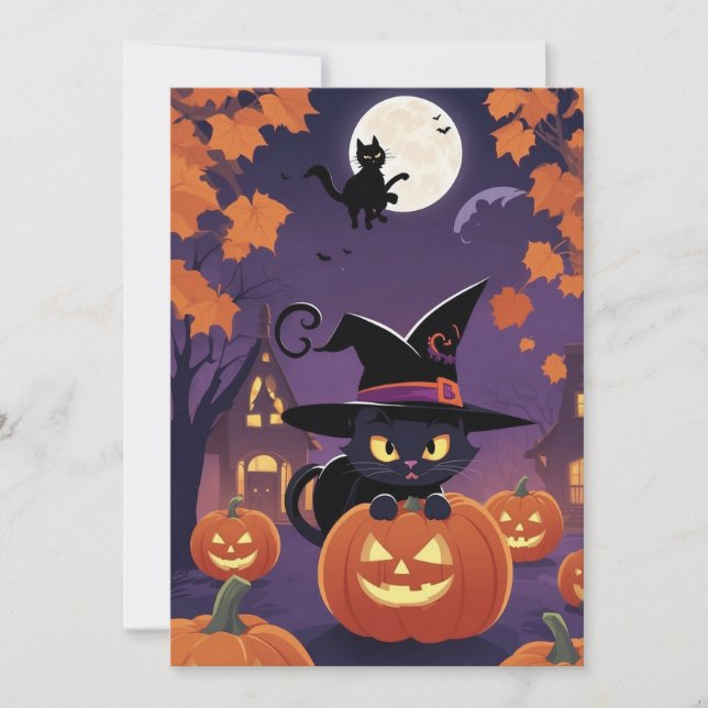 Black Cat's Charm – Halloween Gift Card   (Front)