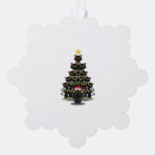 Black cats Christmas tree Cat Christmas Ornament Card