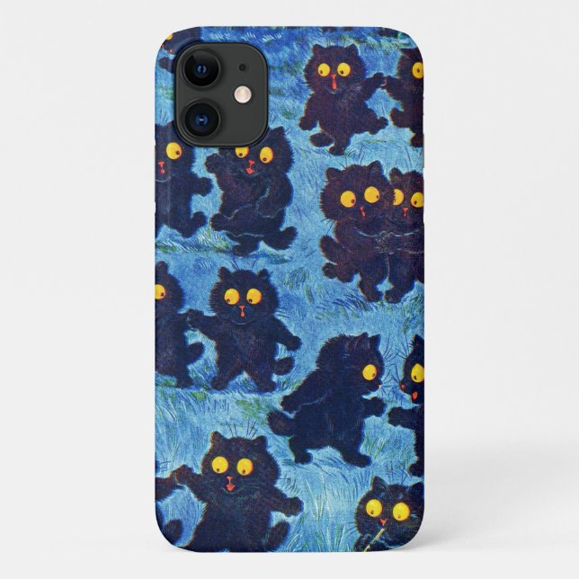 Black Cats Dancing in Moonlight, Louis Wain Case-Mate iPhone Case (Back)