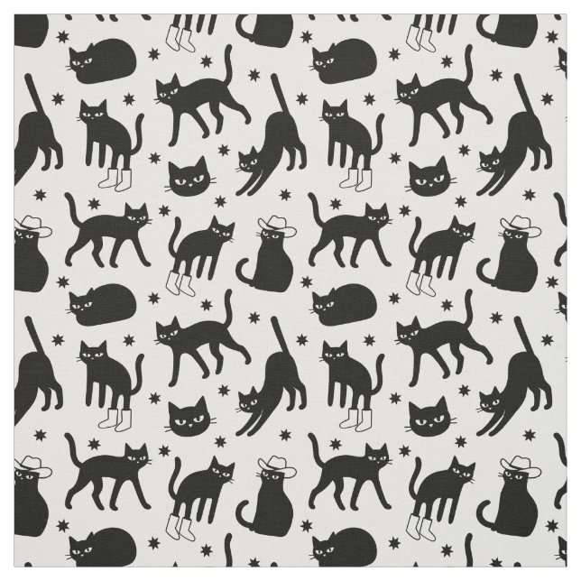 Black Cats Fabric (Swatch)