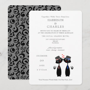 Black Cats Gay Marriage Purrr..fect Wedding Invitation