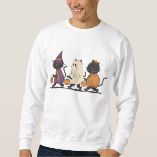 Black Cats Halloween Trick or Treat Cute Spooky Sweatshirt