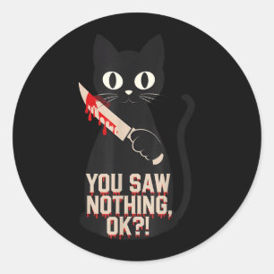 Black Cats Horror Spooky Gothic Halloween Feline Classic Round Sticker