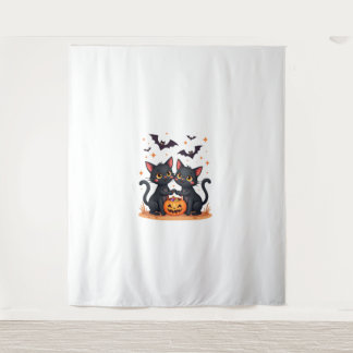 Black Cats in Ghost Costume - Cute Women and Men H Tapestry