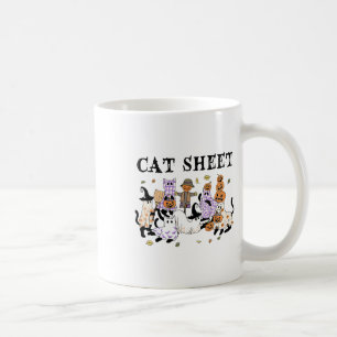 Black Cats In Ghost Costume Funny Cat Sheet Hallow Coffee Mug