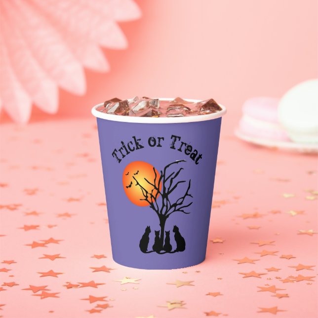 Black Cats In The Moonlight Paper cups (Insitu)