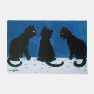 Black Cats in the Snow, Louis Wain Doormat