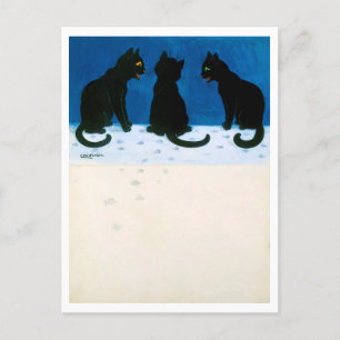Black Cats in the Snow, Louis Wain Postcard