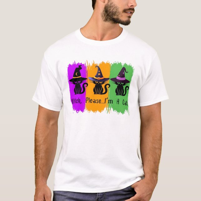 Black Cats In Witch Hats Essential T-Shirt (Front)