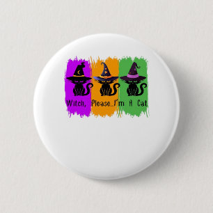 Black Cats In Witch Hats Essential T-Shirt 2 Inch Round Button