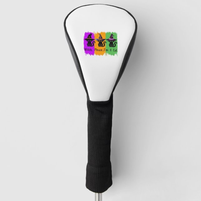 Black Cats In Witch Hats Essential T-Shirt Golf Head Cover (Front)