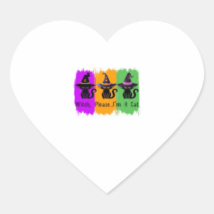 Black Cats In Witch Hats Essential T-Shirt Heart Sticker