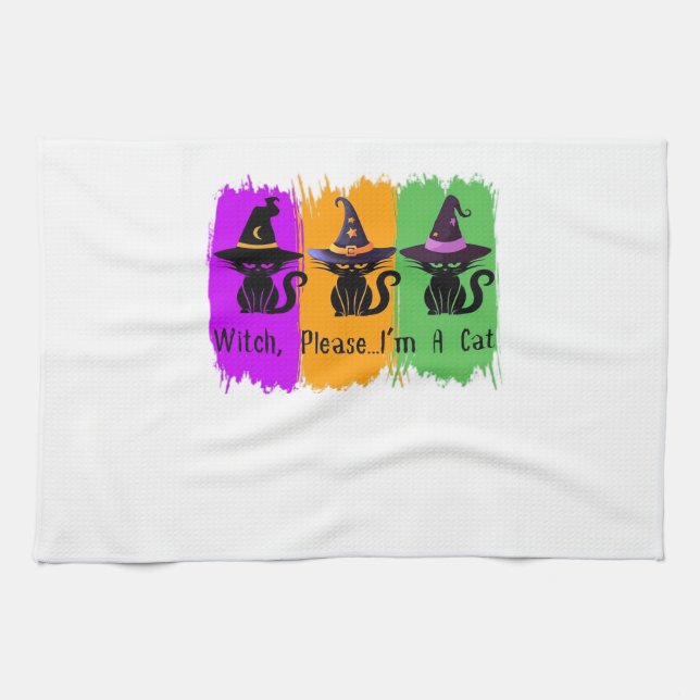 Black Cats In Witch Hats Essential T-Shirt Kitchen Towel (Horizontal)