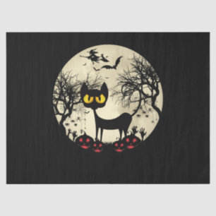 Black Cats Moon Pumpkin Funny Halloween Horror Tissue Paper