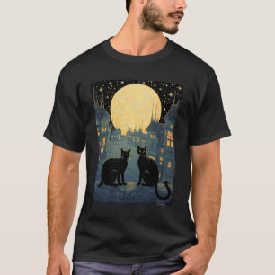 Black Cats on A Rooftop T-Shirt