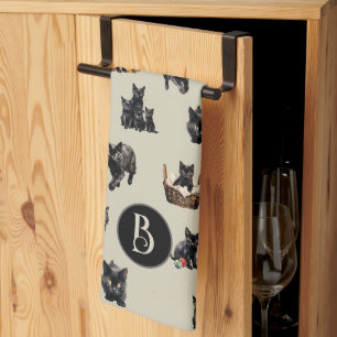 Black Cats Pattern Kitchen Dish Towel