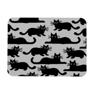 Black Cats Pattern Magnet