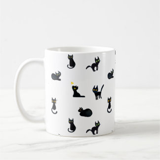 Black cats pattern mug