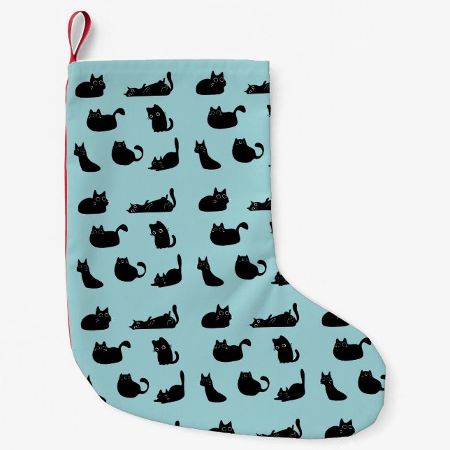 Black Cats Pattern Small Christmas Stocking (Front)