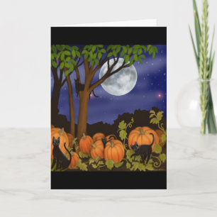 Black Cats & Pumpkins Greeting Card