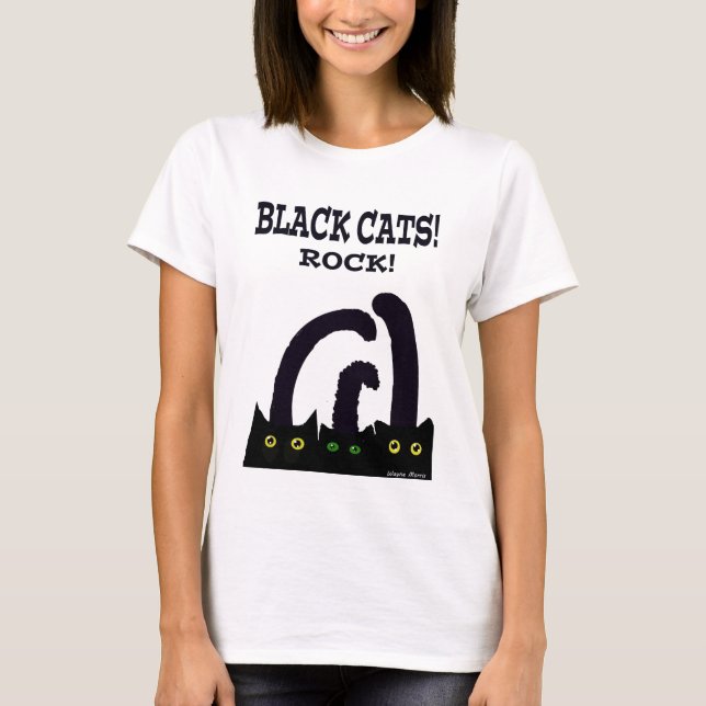 Black cats rock T-Shirt (Front)