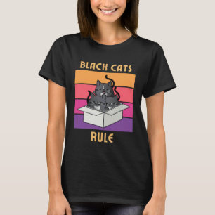 Black Cats Rule Cute Tuxedo Cats in Box Cozy Myst T-Shirt