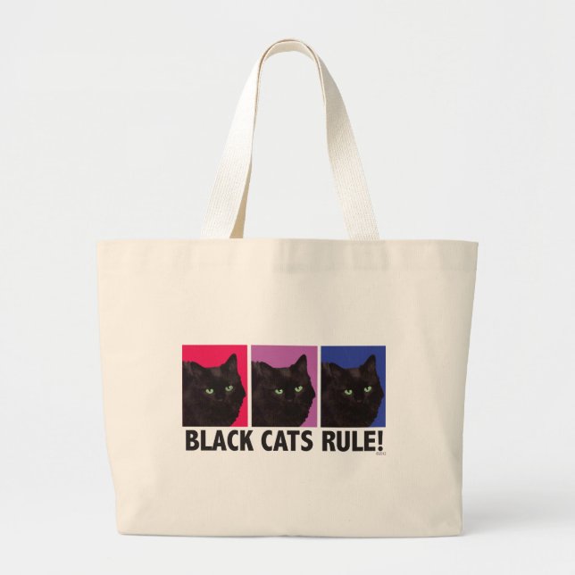 Black Cats RULE! Jumbo Tote Bag (Front)