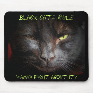 Black cats rule mouse pad