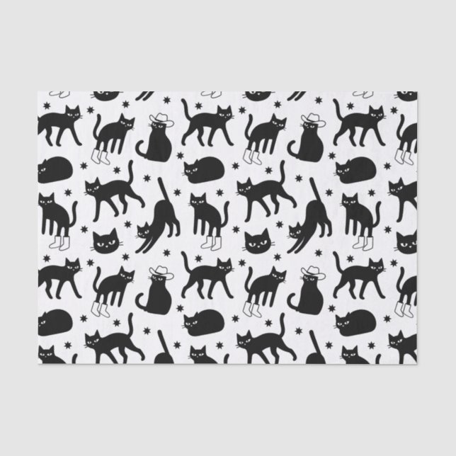 Black Cats Tissue Paper (Front)