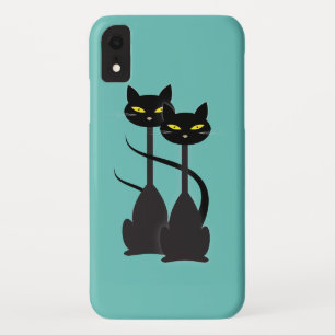 Black Cats with Long Necks iPhone XR Case
