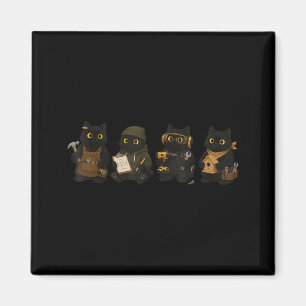 Black Cats Woodworking Carpenter Cat Funny Magnet