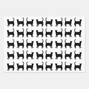 Black Cats Wrapping Paper Sheets
