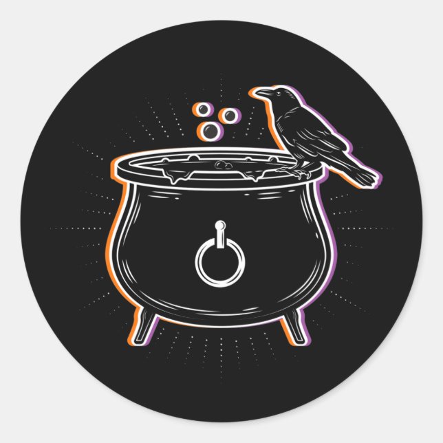 Black Cauldron and Raven / Stickers (Front)