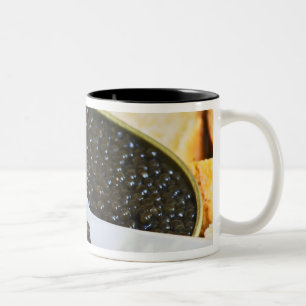 Black caviar and a spoon of mother-of-pearl to Two-Tone coffee mug