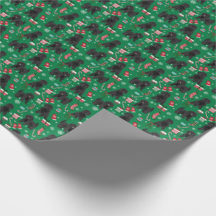 Black Cavoodle Dog Christmas wrapping  paper