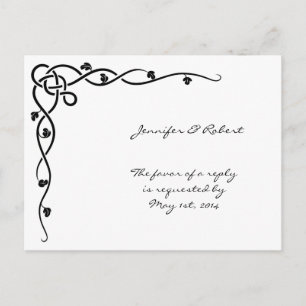 Black Celtic Knot Corner Vine RSVP Postcard